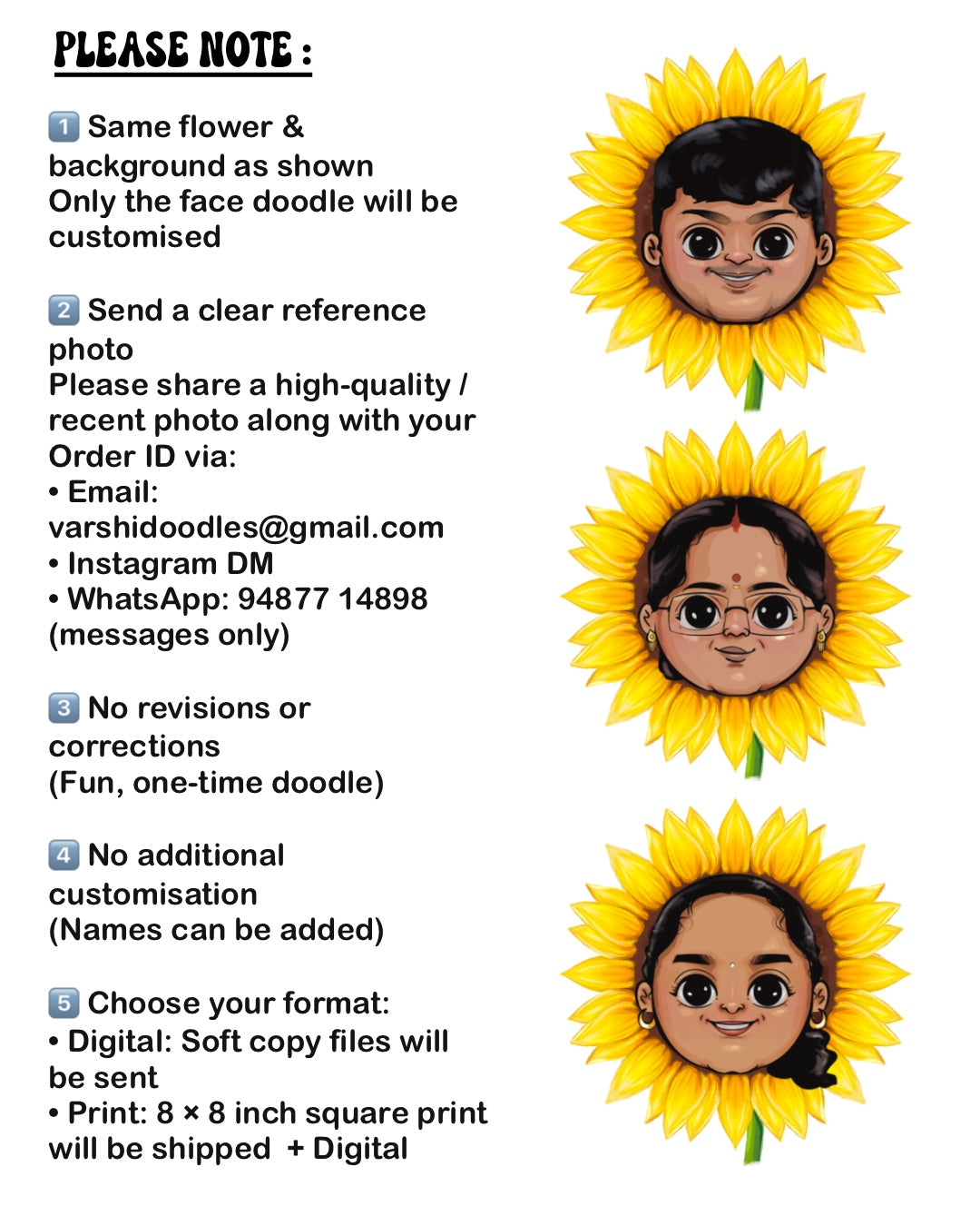 SUNFLOWER || Flower Heads || Custom doodles || soft copy / prints || Free shipping for prints