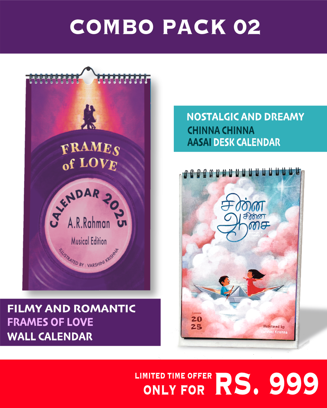 DESK & WALL MONTHLY CALENDAR || COMBO PACK || Free shipping