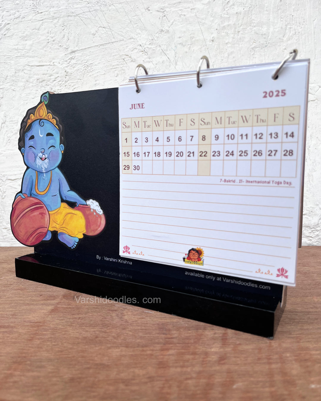 Krishna || PREORDER || wooden desk calendar 2025 || your new desk buddy.!!