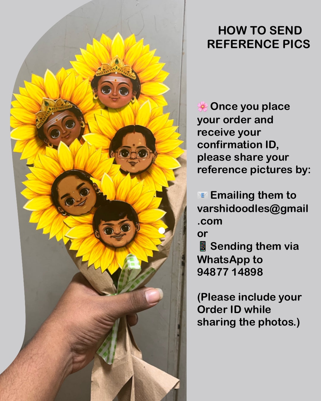 Customised FLOWER HEADS with Custom Doodle Calendar Featuring You, Your Pets, or Your People || Monthly calendar || Free shipping