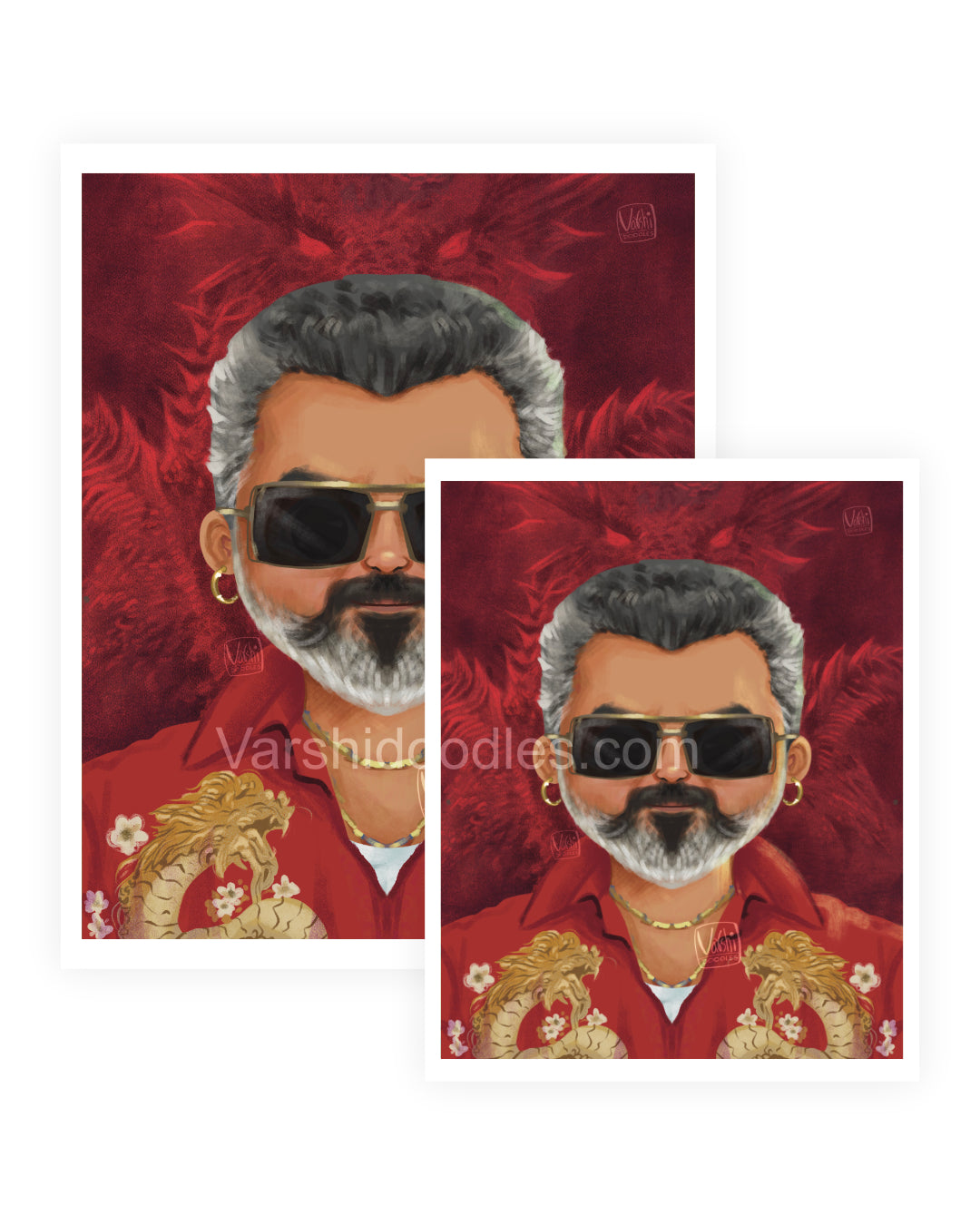 Red dragon 🐉  || AK 🔥 || Art print|| mini avatar poster