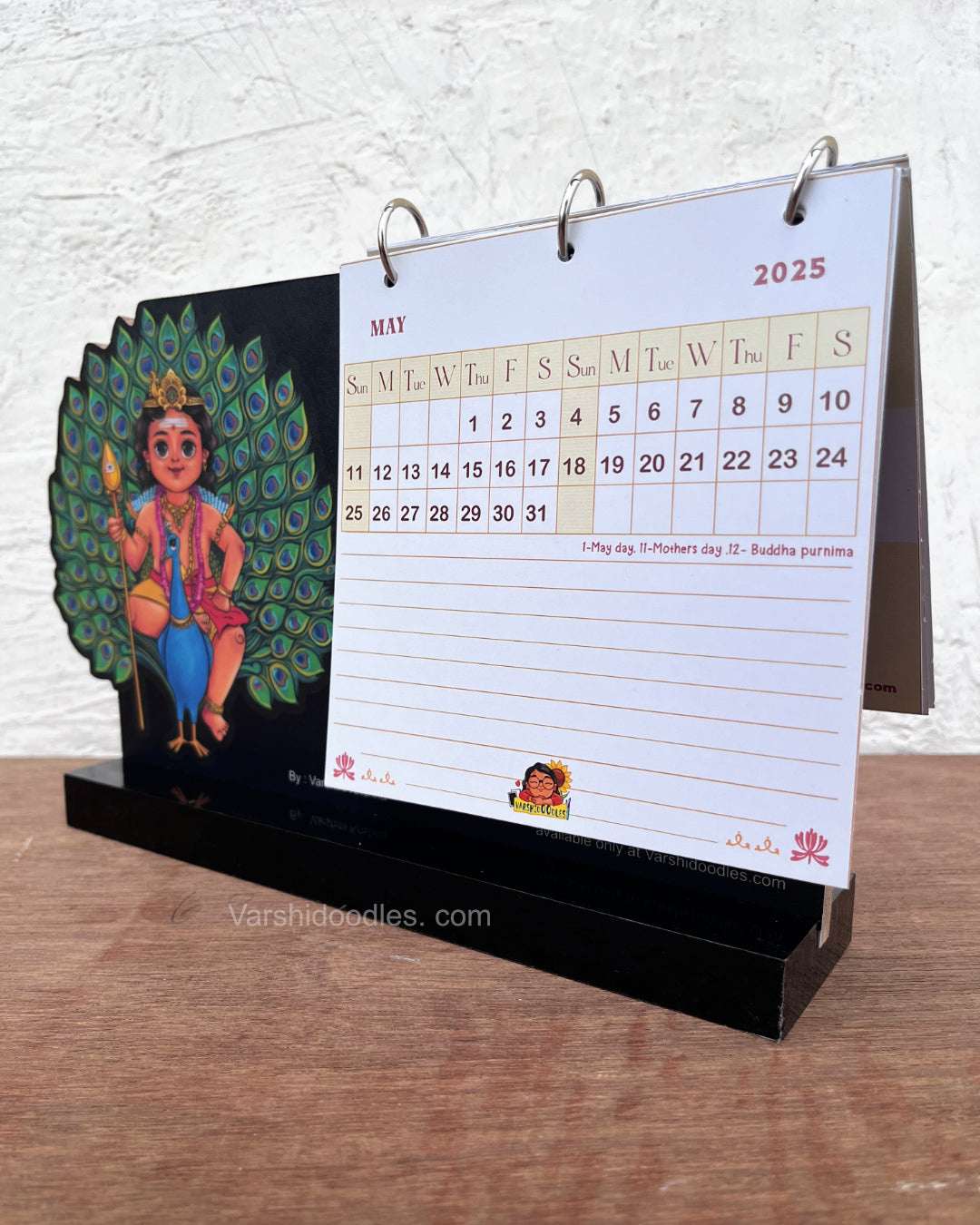 MayilVaganan Murugan 🦚|| PREORDER || wooden desk calendar 2025 || your new desk buddy.!!