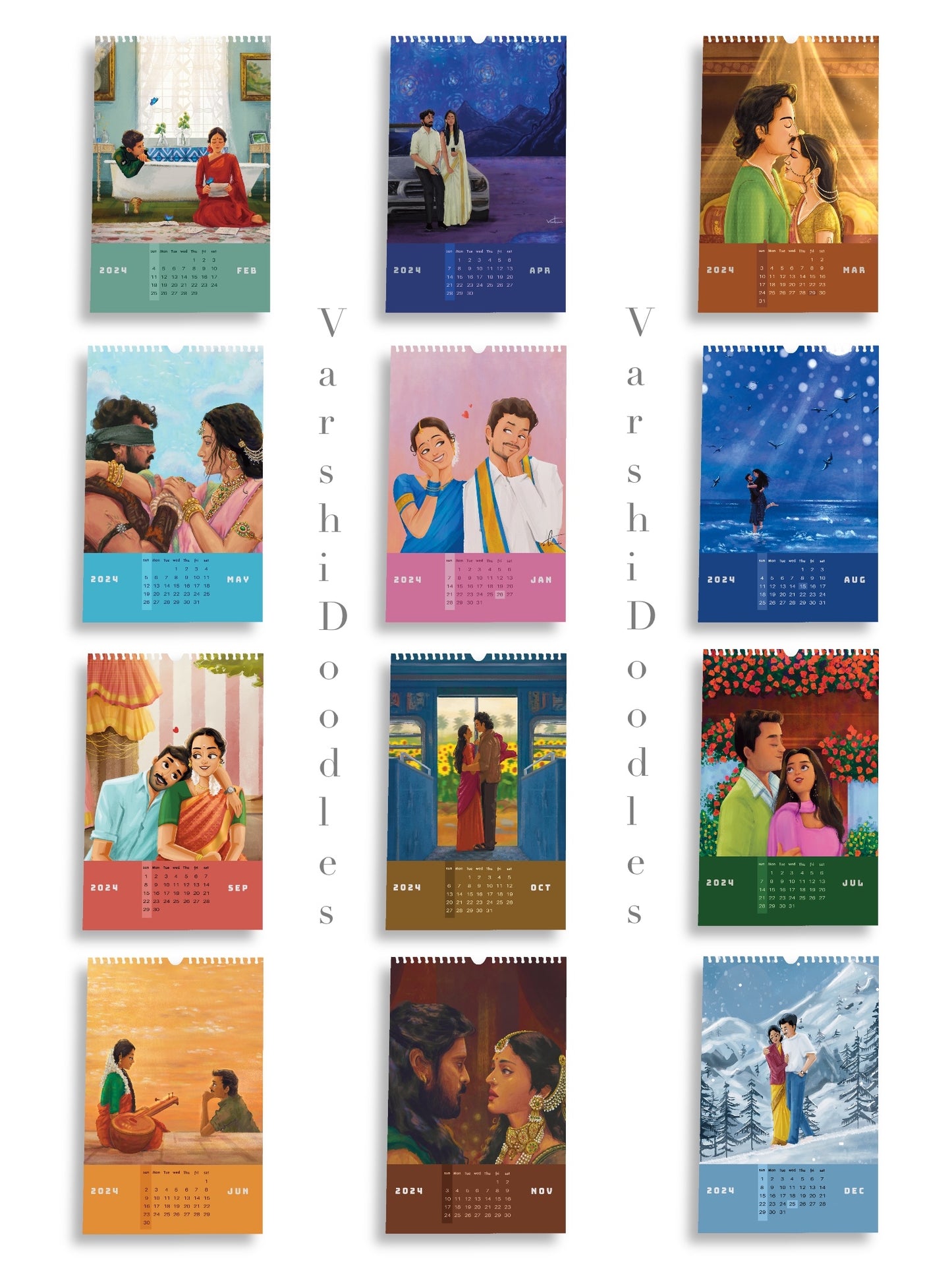 Frames of love || Desktop calendar || Free shipping