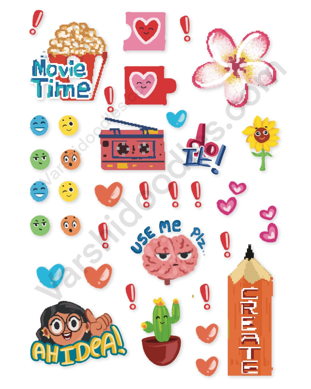 Sticker sheet  (mini) 03 || Random for journaling   || size A6 ||