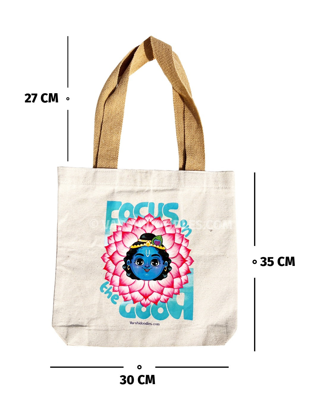 KRISHNA  “FOCUS ON THE GOOD “ Tote bag || PRE ORDER || FREE SHIPPING || Pre-order closes Sep 30 || Ships from Oct 1st week