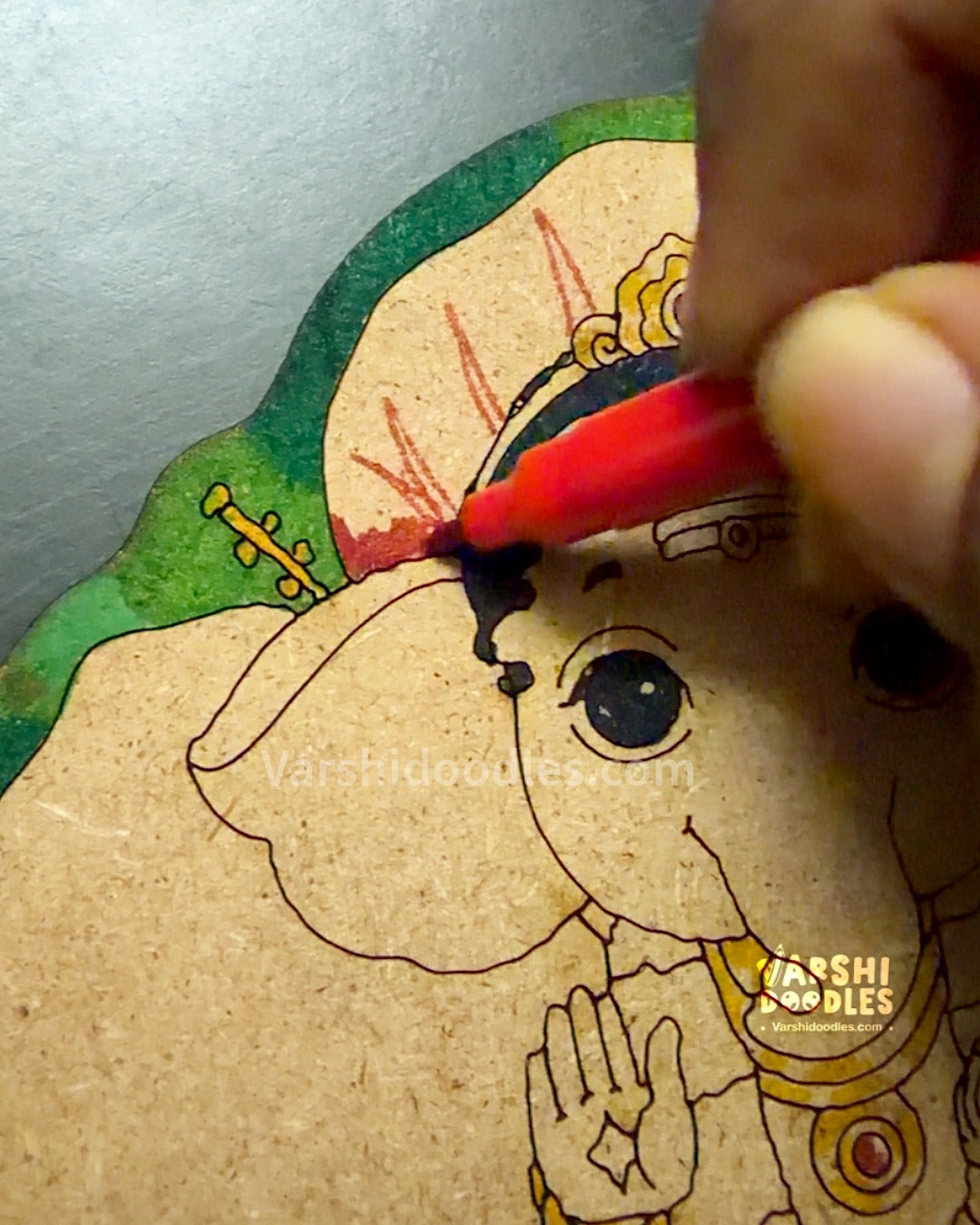 Ganesha Standee || DIY Colouring || MDF standee