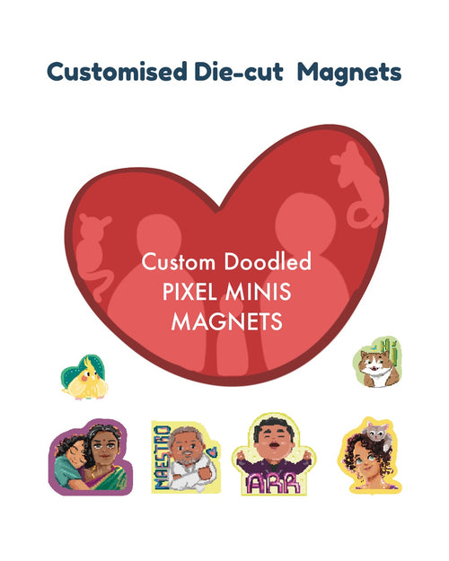 Customised Fridge magnets || Pixel mini doodles