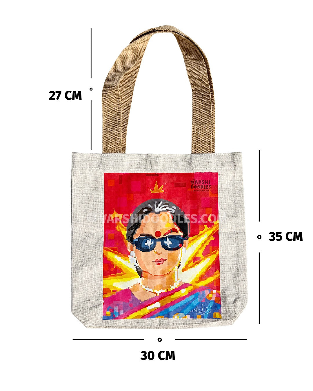 NEELAMBARI Pixel art Tote bag || PRE ORDER || FREE SHIPPING || Pre-order closes Sep 30 || Ships from Oct 1st week