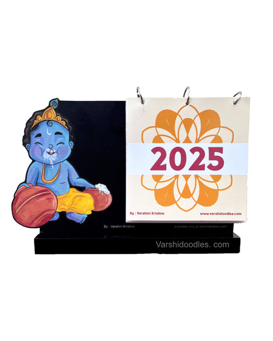 Krishna || PREORDER || wooden desk calendar 2025 || your new desk buddy.!!