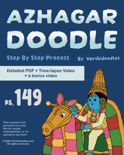 Azhagar + Murugan Doodle step by step process || Value pack