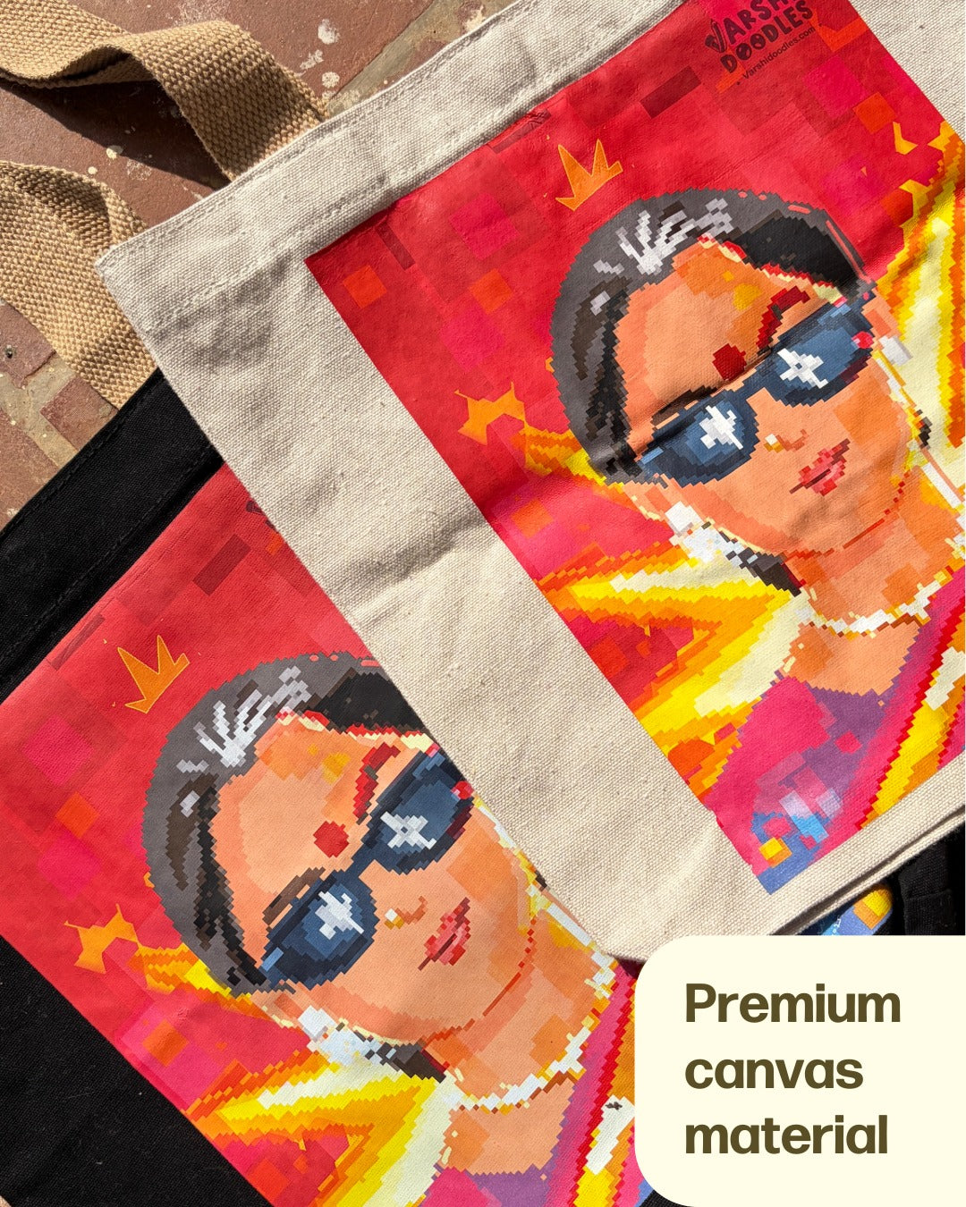 NEELAMBARI Pixel art Tote bag || PRE ORDER || FREE SHIPPING || Pre-order closes Sep 30 || Ships from Oct 1st week