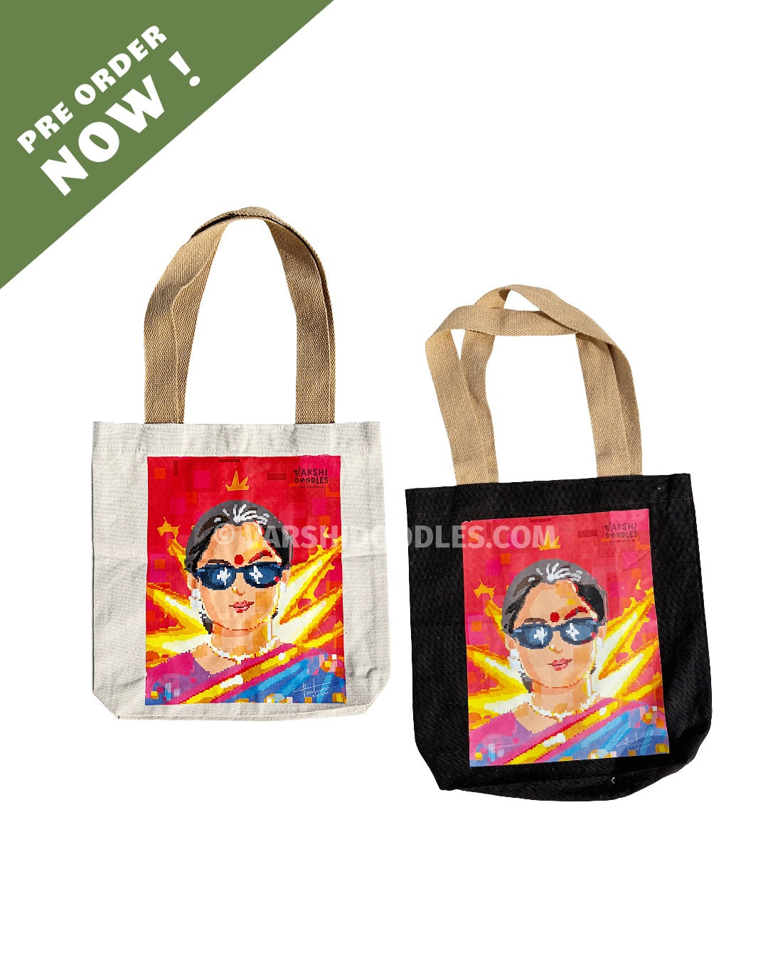 NEELAMBARI Pixel art Tote bag || PRE ORDER || FREE SHIPPING || Pre-order closes Sep 30 || Ships from Oct 1st week