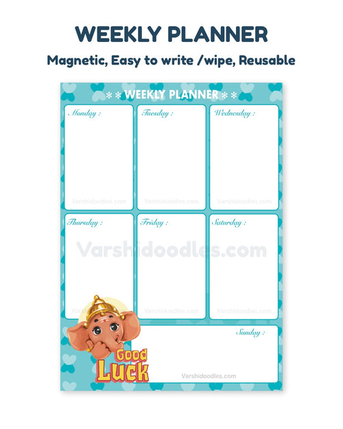 Good luck Ganesha || WEEKLY PLANNER || Magnetic || easy to write and wipe