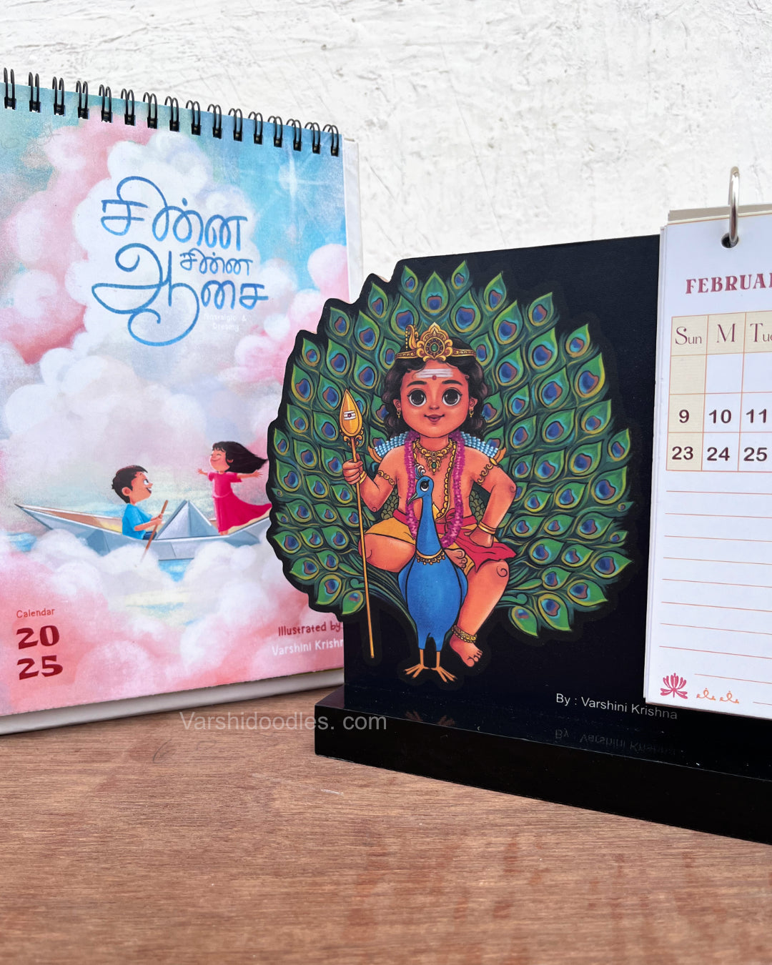 MayilVaganan Murugan 🦚|| PREORDER || wooden desk calendar 2025 || your new desk buddy.!!