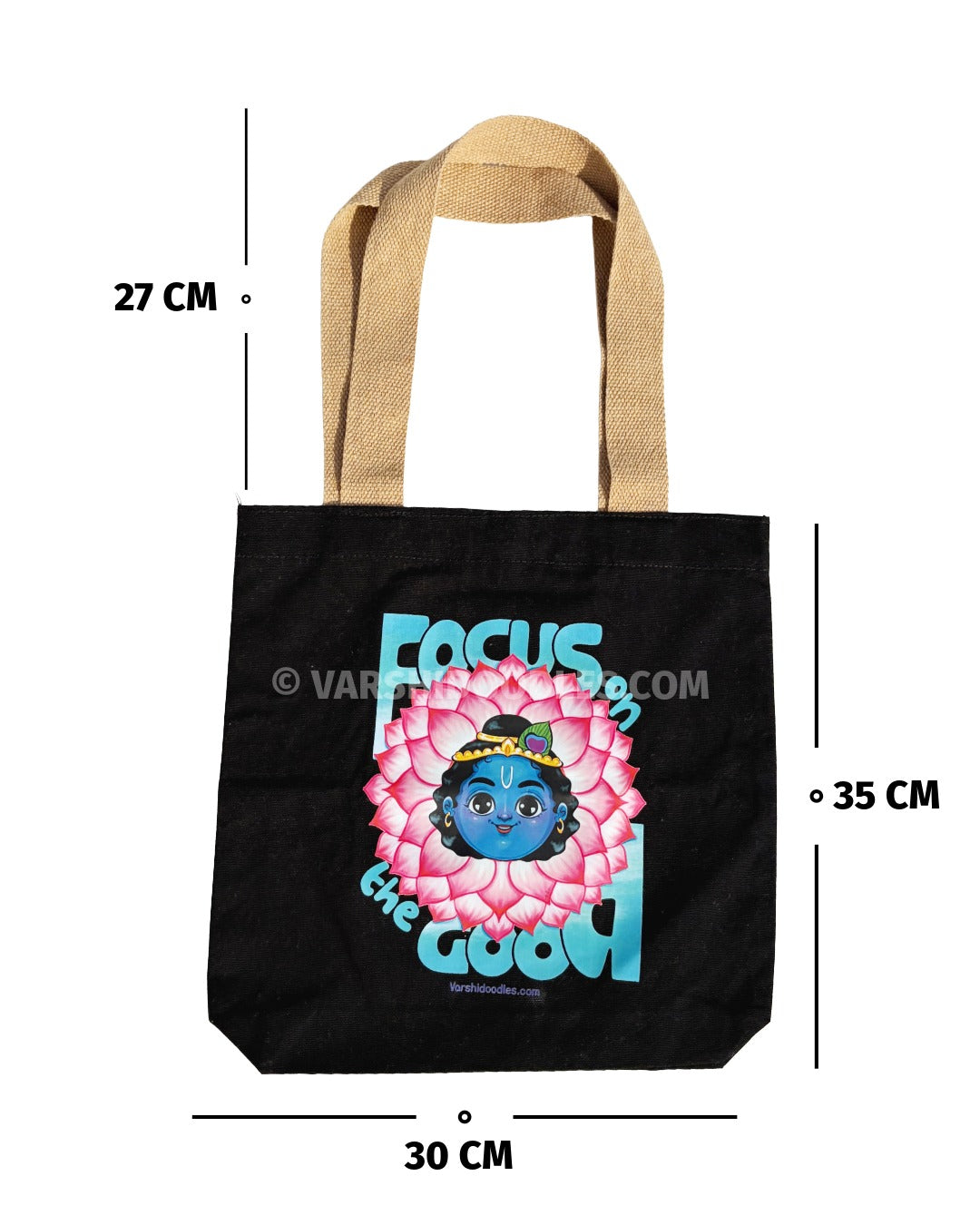 KRISHNA  “FOCUS ON THE GOOD “ Tote bag || PRE ORDER || FREE SHIPPING || Pre-order closes Sep 30 || Ships from Oct 1st week