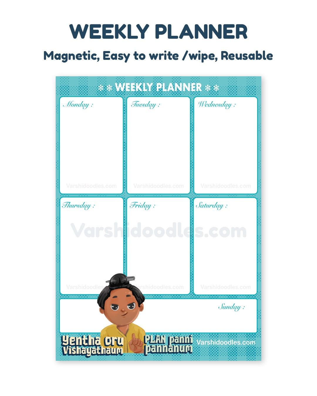 Plan panni pannanum || VADIVELU || WEEKLY PLANNER || Magnetic || easy to write and wipe
