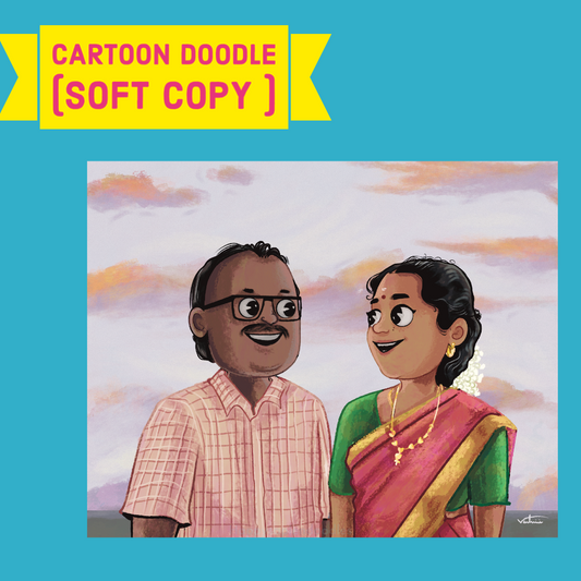 Cartoon Doodle || Soft copy & Framed ||