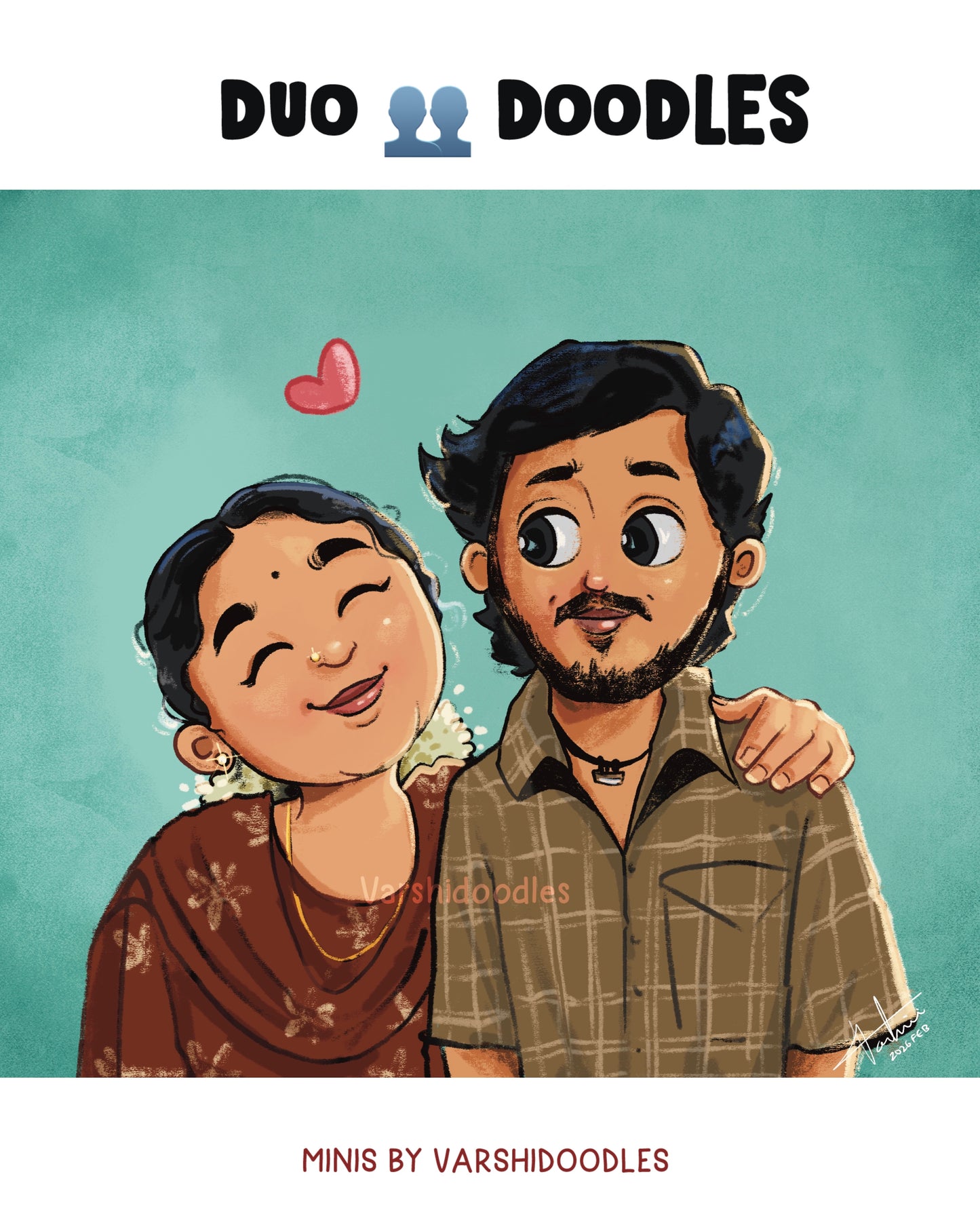DUO 👥 doodles || Minis by varshidoodles || Custom doodles || Soft copy /Art print|| Free shipping for prints