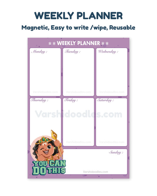 MURUGA You can do it || WEEKLY PLANNER || Magnetic || easy to write and wipe