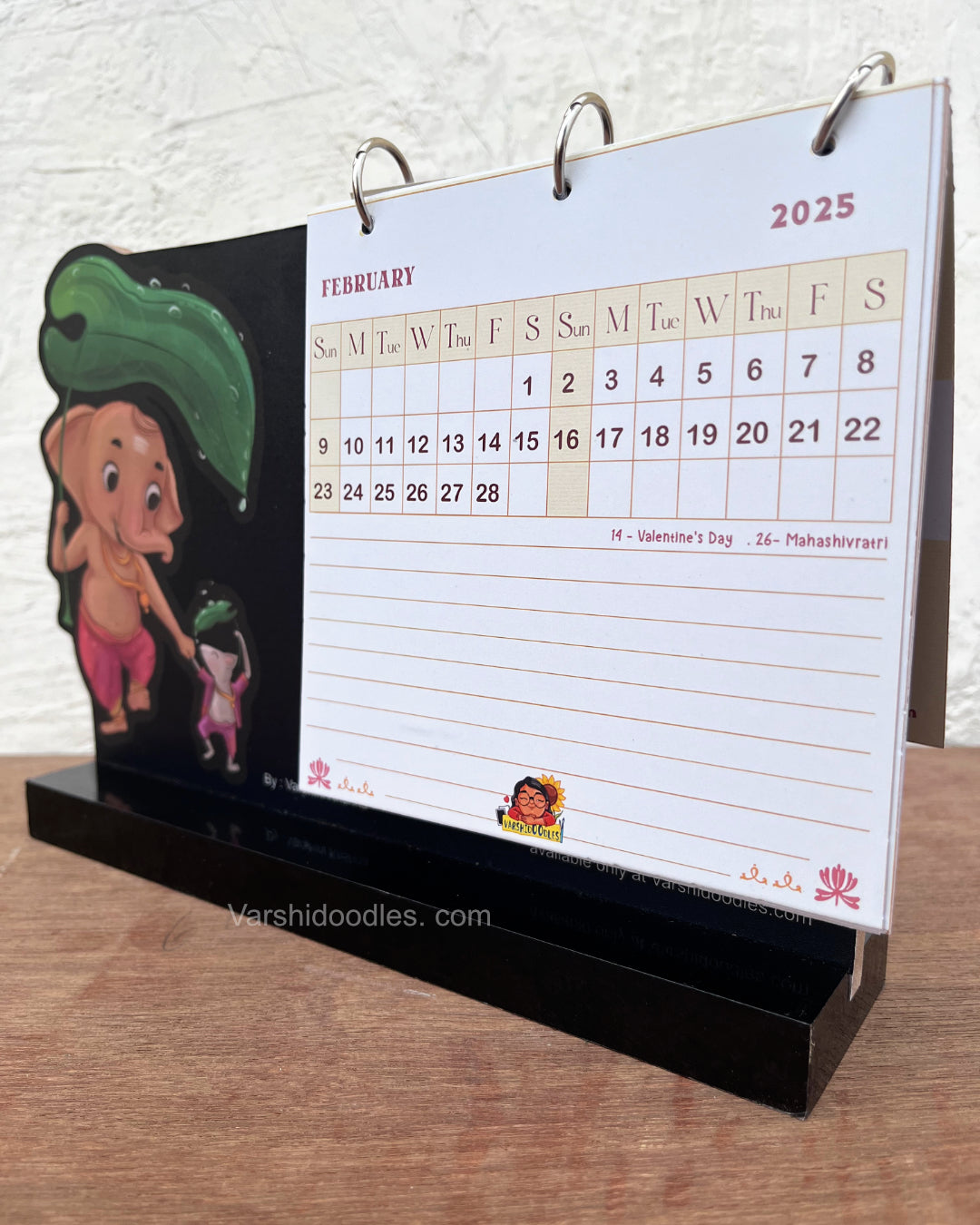 Bala Ganesha || PREORDER || wooden desk calendar 2025 || your new desk buddy.!!