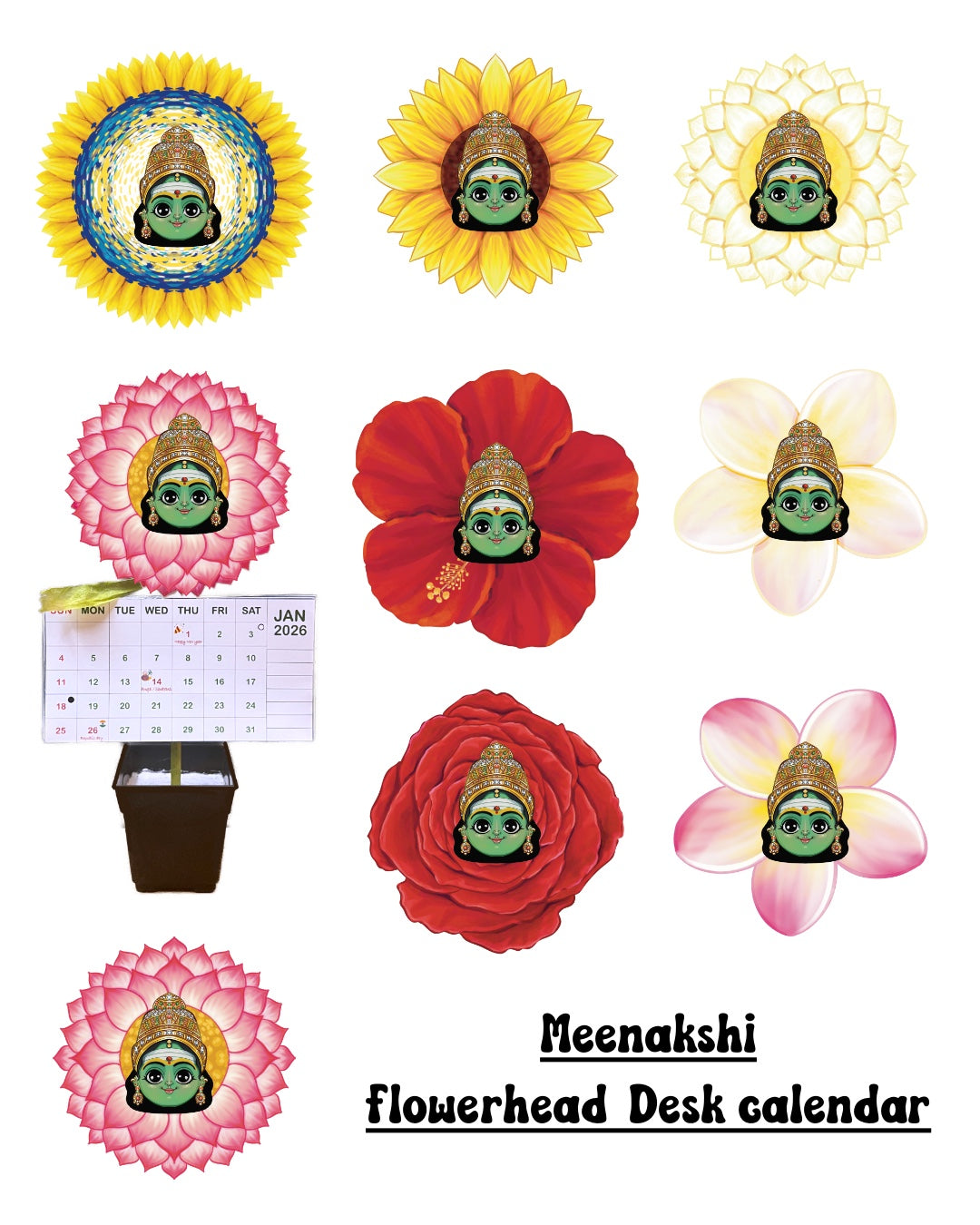 FLOWER HEADS || Monthly calendar || Free shipping