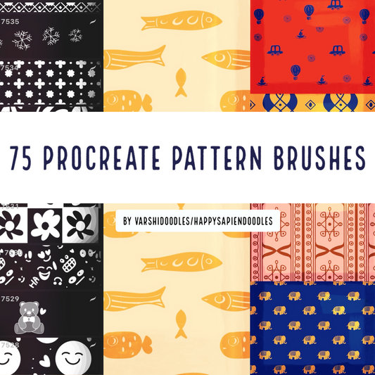 Procreate pattern brushes || 75 unique  patterns ||