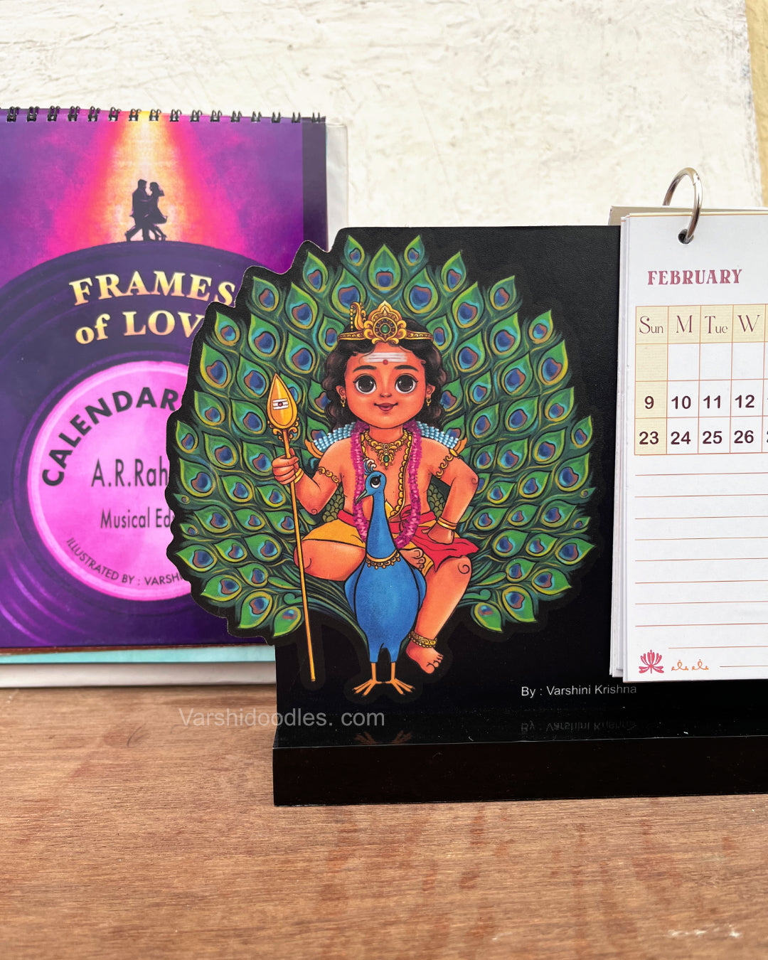 MayilVaganan Murugan 🦚|| PREORDER || wooden desk calendar 2025 || your new desk buddy.!!