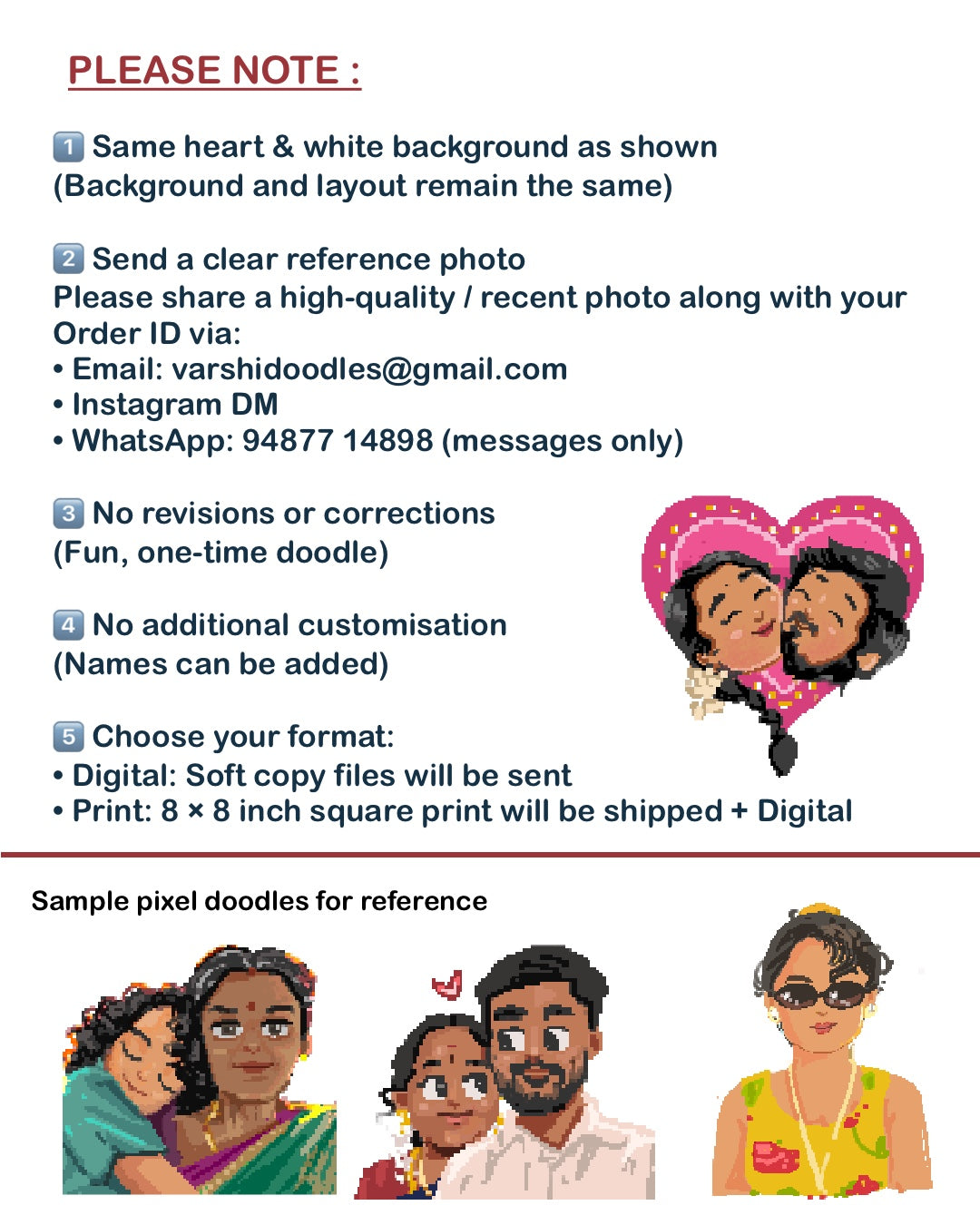SWEETHEARTS 💖 Pixel minis || Custom doodles || Soft copy or laminated Art print (without frame) || Free shipping for prints