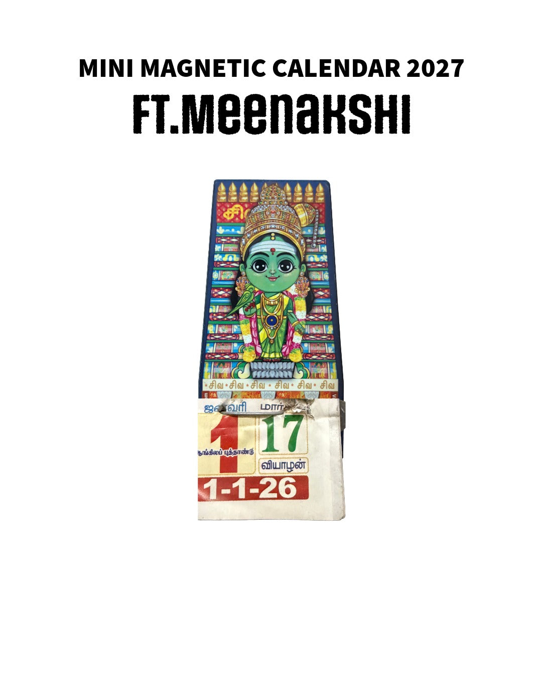 Meenakshi  – 2027 || mini magnetic calendar MDF Wood base || FREE SHIPPING PRE ORDER SHIPPING ONLY AFTER NOVEMBER 15