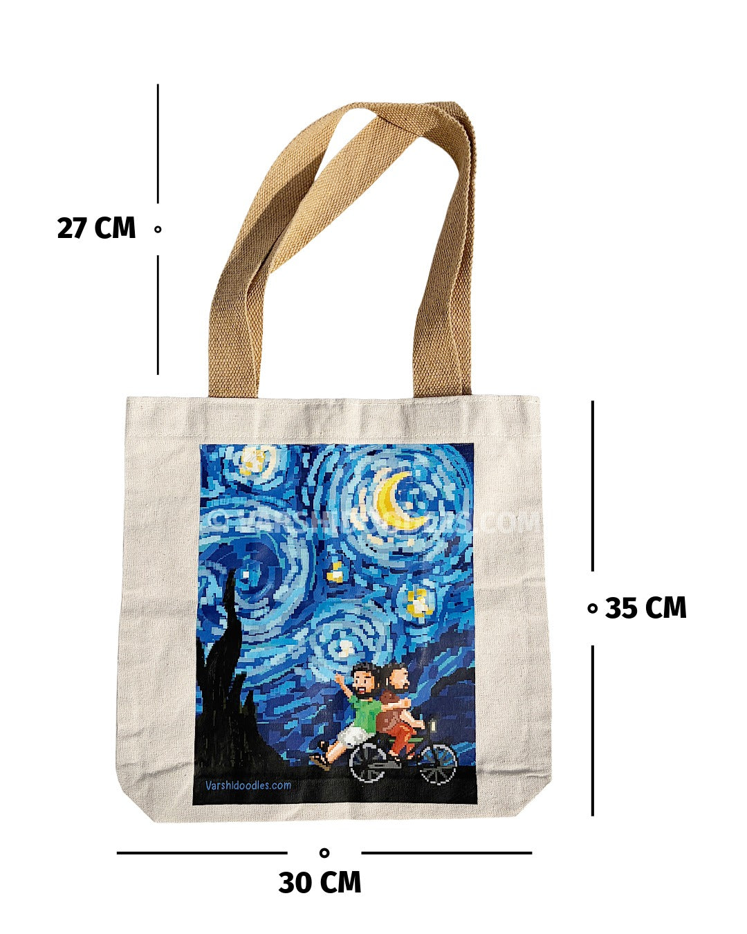 MEIAZHAGAN x STARRY NIGHT Pixel art Tote bag || PRE ORDER || FREE SHIPPING || Pre-order closes Sep 30 || Ships from Oct 1st week