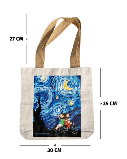 MEIAZHAGAN x STARRY NIGHT Pixel art Tote bag || PRE ORDER || FREE SHIPPING || Pre-order closes Sep 30 || Ships from Oct 1st week