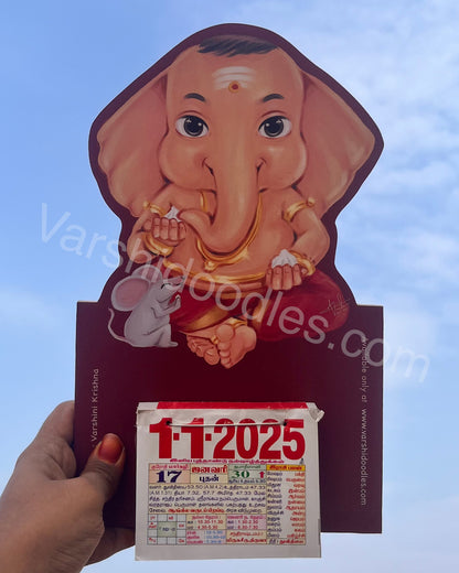 Bala vinayagar  2025  || daily calendar  Wooden frame ||