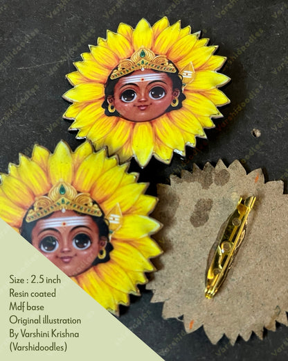 Sunflower Murugan Brooch pin