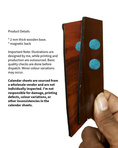 Meenakshi  – 2027 || mini magnetic calendar MDF Wood base || FREE SHIPPING PRE ORDER SHIPPING ONLY AFTER NOVEMBER 15