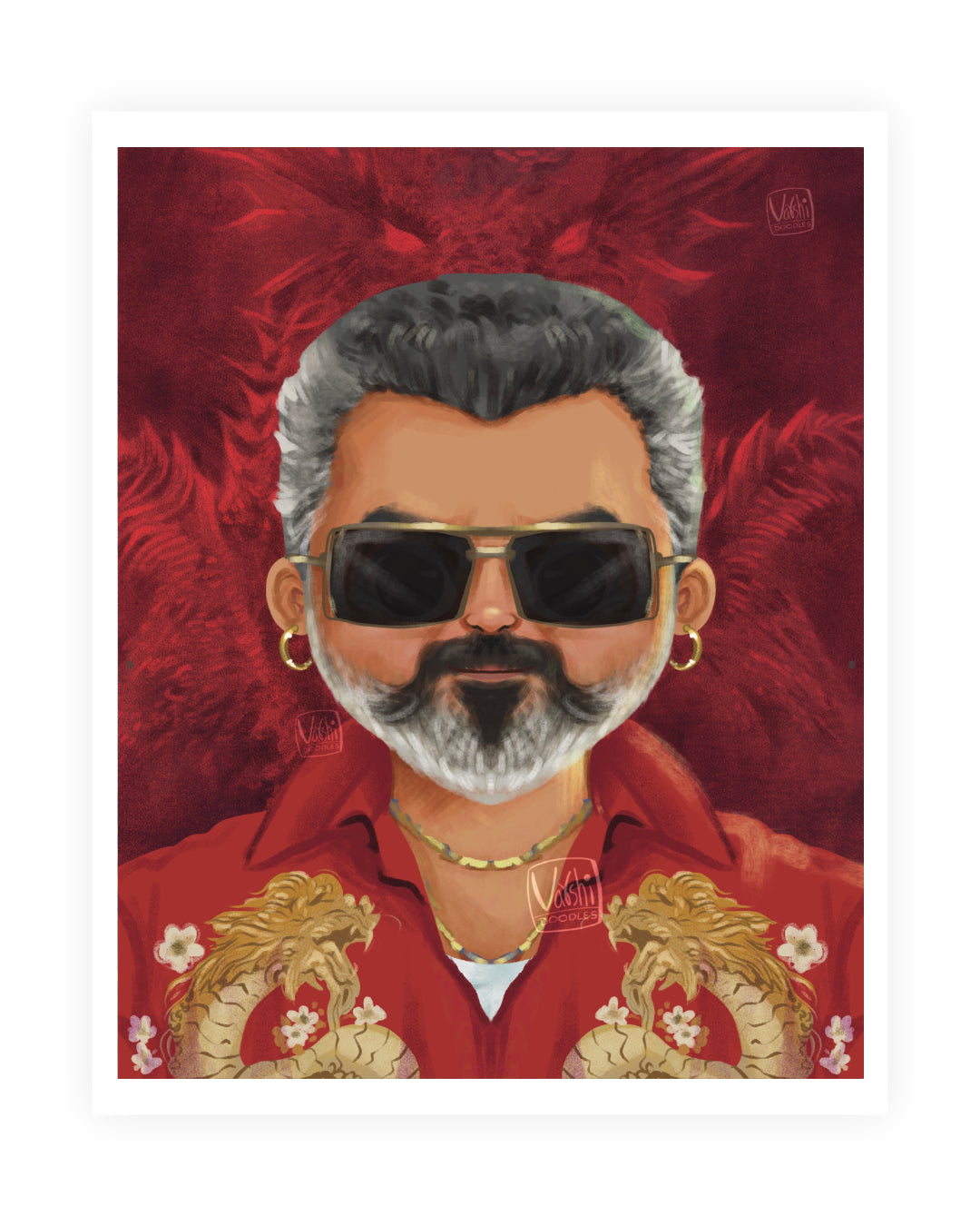 Red dragon 🐉  || AK 🔥 || Art print|| mini avatar poster