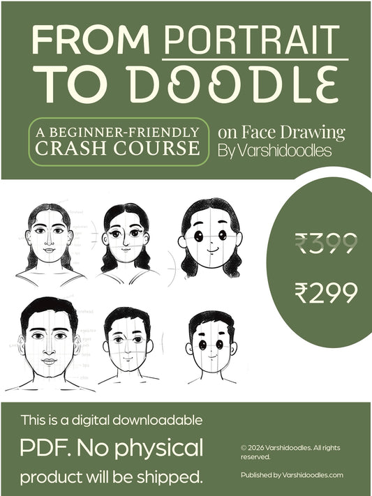 From portrait to doodle || Beginner friendly Crash course || 40 page PDF  || direct digital download