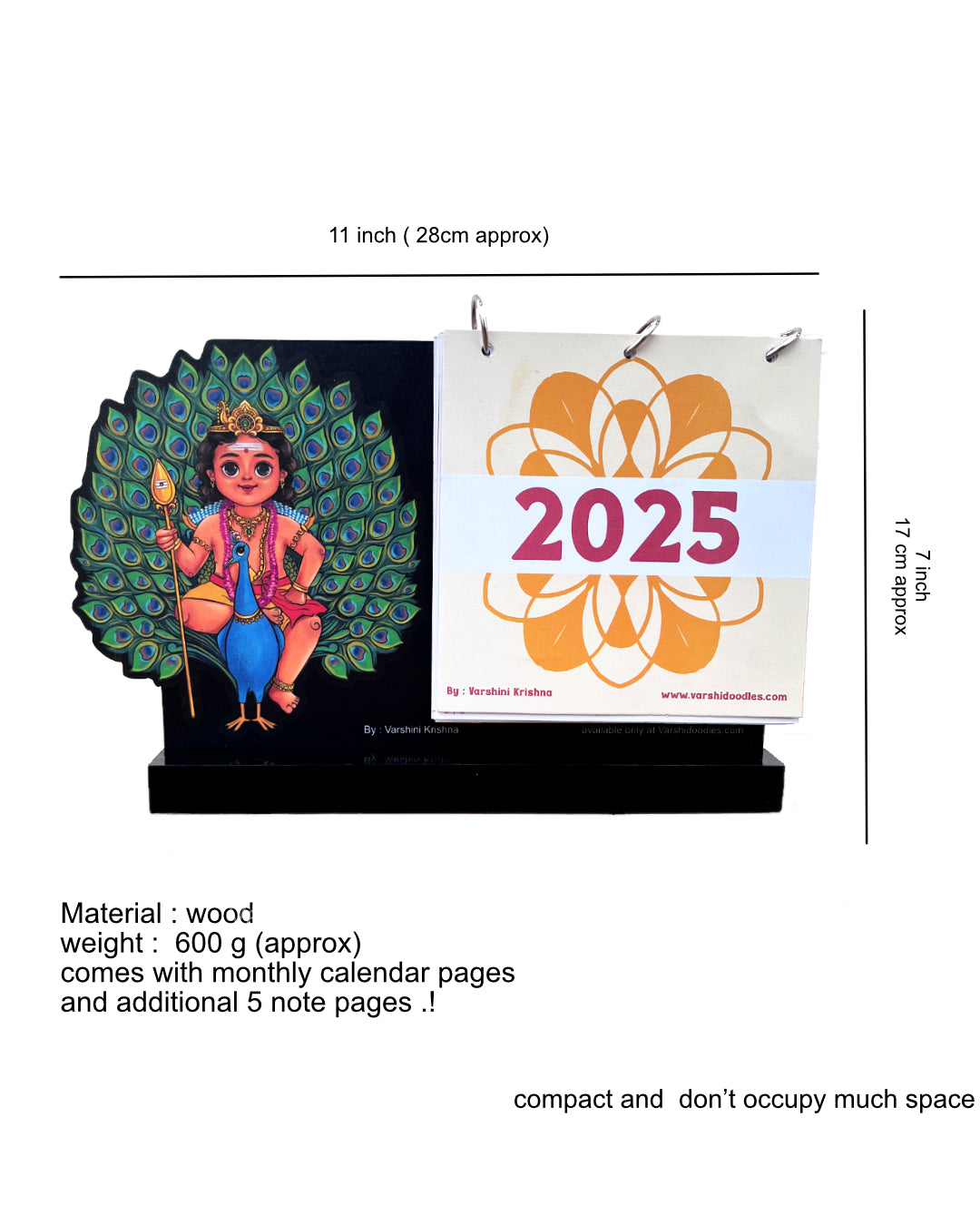 MayilVaganan Murugan 🦚|| PREORDER || wooden desk calendar 2025 || your new desk buddy.!!