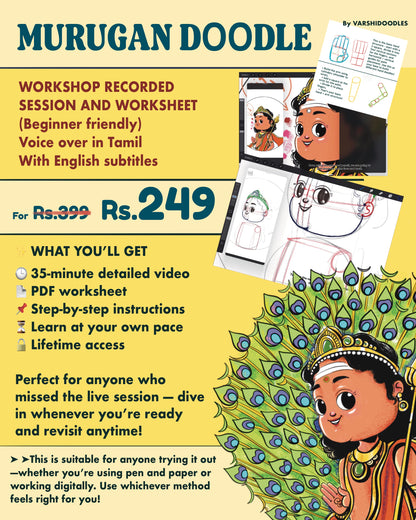 Azhagar + Murugan Doodle step by step process || Value pack