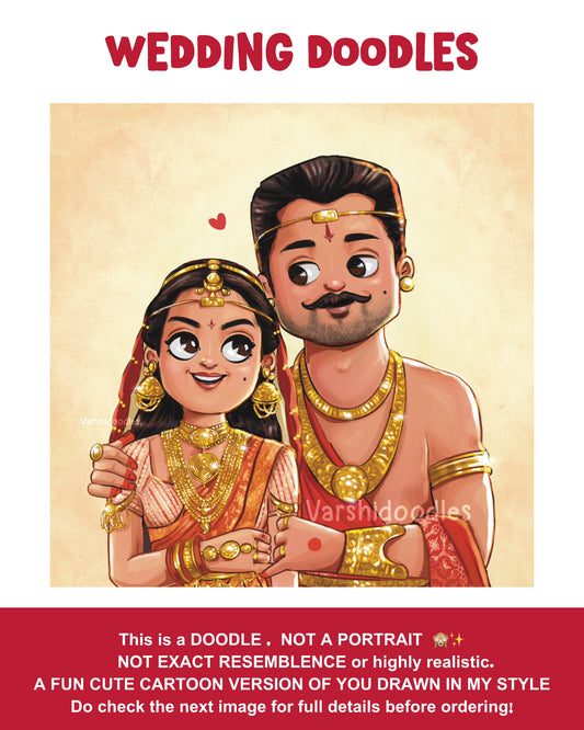 💍👥 Wedding doodles || Minis by varshidoodles || Custom doodles || Soft copy /Art print|| Free shipping for prints