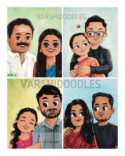 DUO 👥 doodles || Minis by varshidoodles || Custom doodles || Soft copy /Art print|| Free shipping for prints