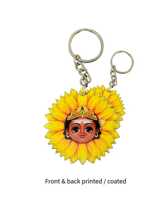 Double side printed Sunflower Murugan Keychain || Free shipping || buy 2 or more to get UPTO 50% OFF ❤️