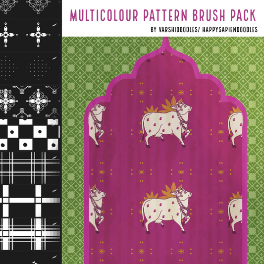 Multicolour pattern brushes  ||Procreate pattern brushes ||