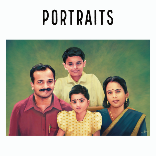 Realistic Portraits || Soft copy & Framed ||