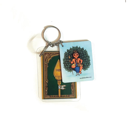 Murugan Acrylic keychain + vel keychain charm